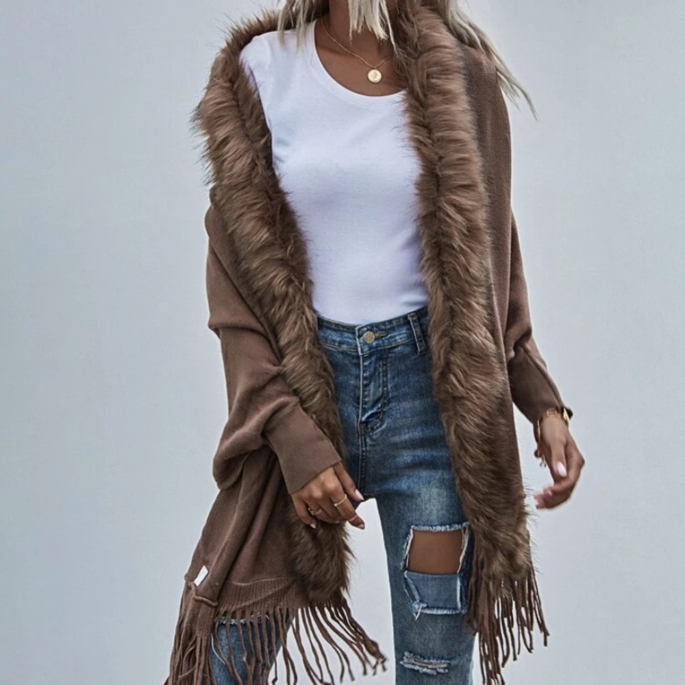Faux fur cardign